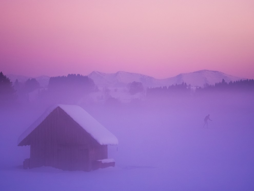 Es kämpften sich auch Langläufer durch den Nebel